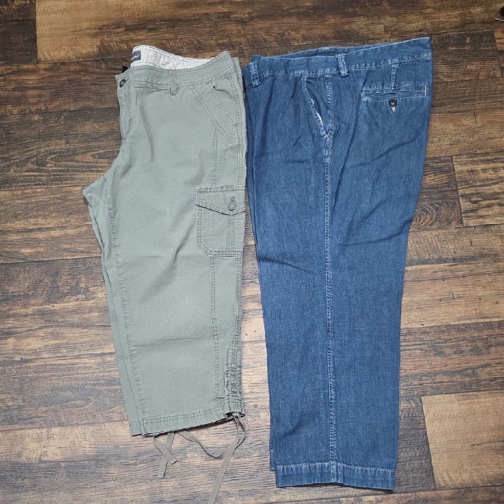 Eddie Bauer Green and Blue Cargo Pants